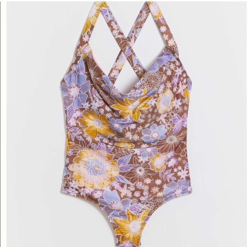 Anthropologie Alana Gunn Willanda one piece floral swimsuit medium